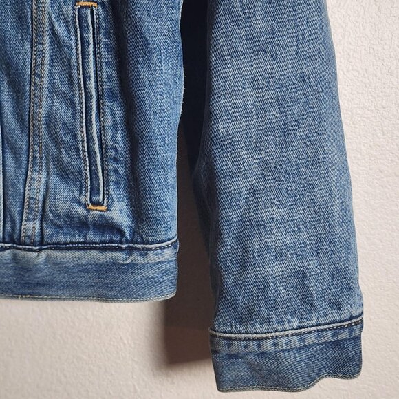 Levis Sherpa Trucker Jacket Mens Small Blue Denim Lined Warm PC9 16365-0029 - Picture 2 of 12